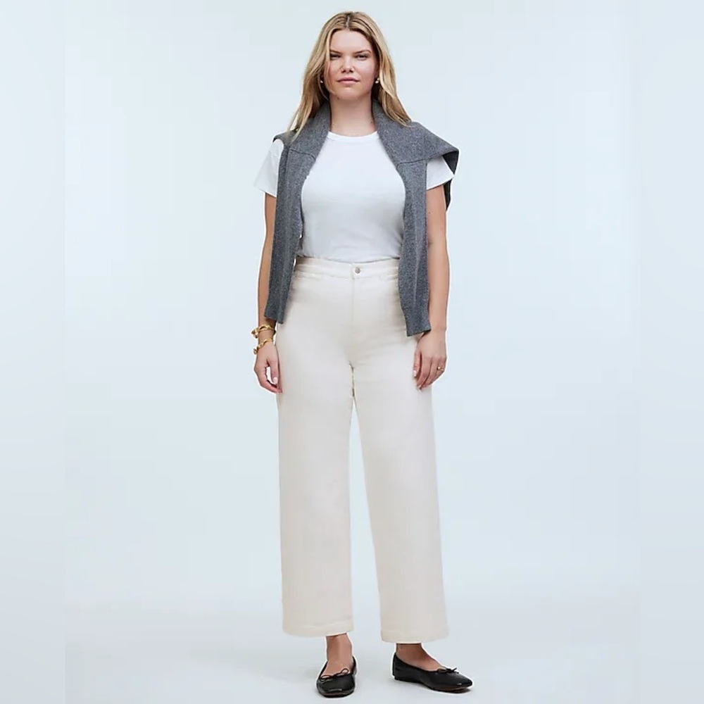 Madewell Cream Wide-Leg Jeans